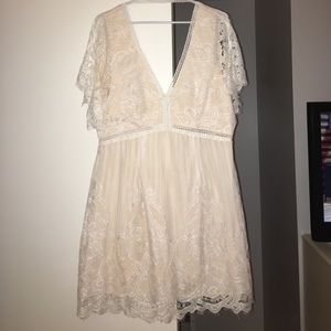 White lace semi formal dress