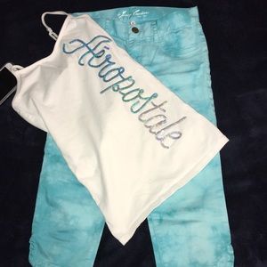 Juice couture Aqua capris, free Abercrombie top