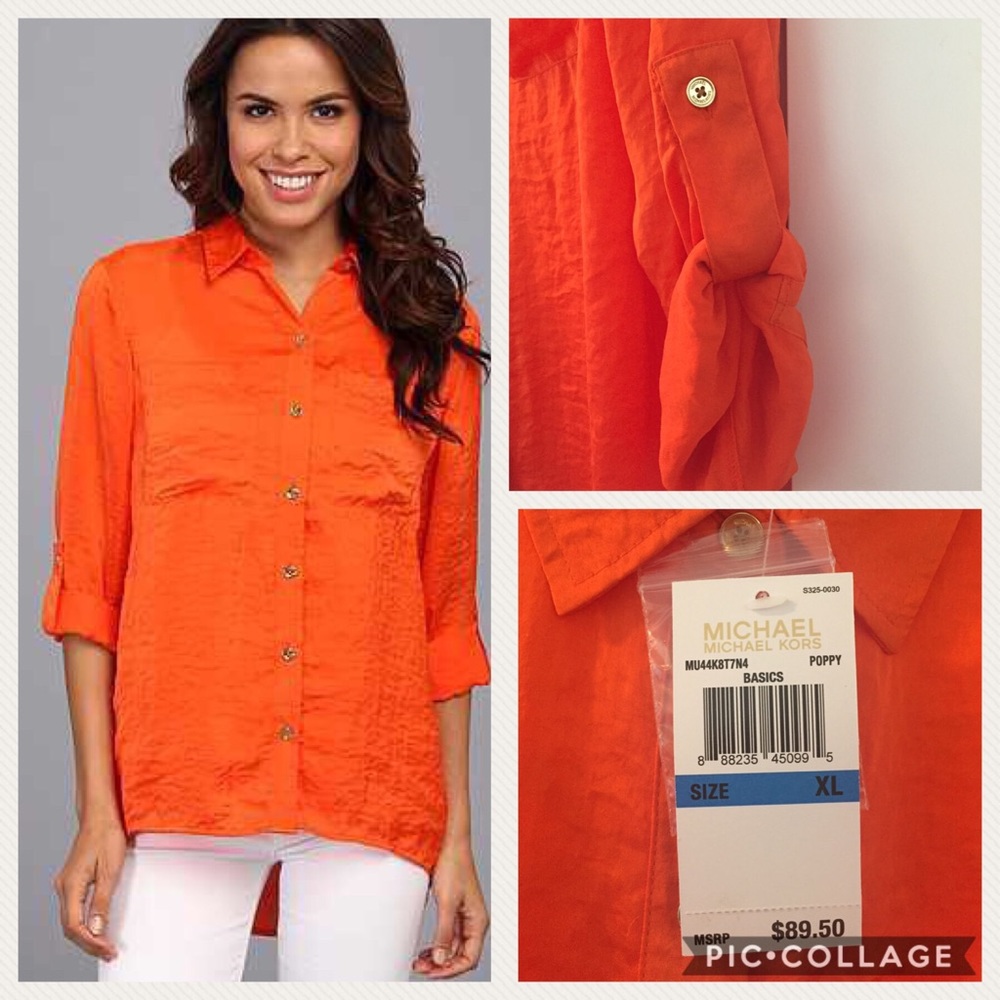 Michael Kors High Low Button Up Tunic