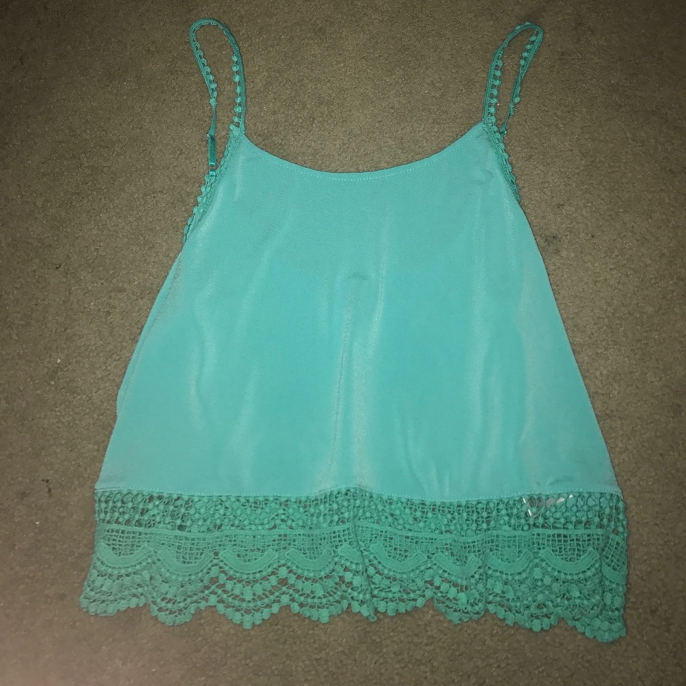 Teal cropped tank top