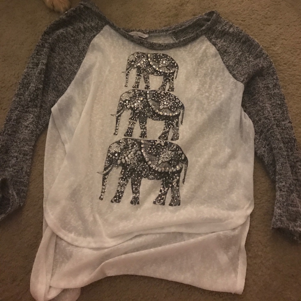 Baseball style elephant tee high-low