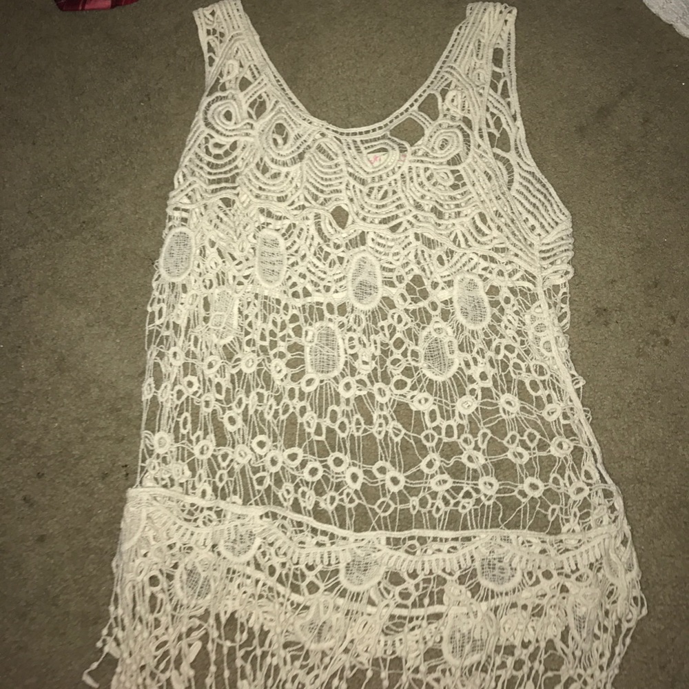 White Lacey see-through tank top