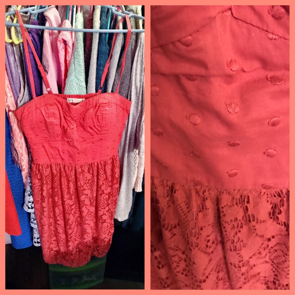 AE Salmon pink lace dress