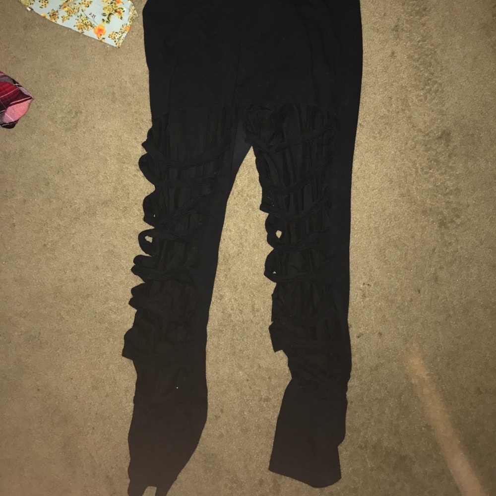 Black Edgy Ripped leggings