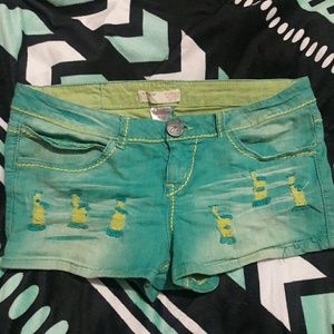 Acid Washed Denim Shorts