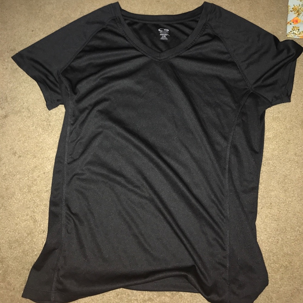 Solid black athletic top