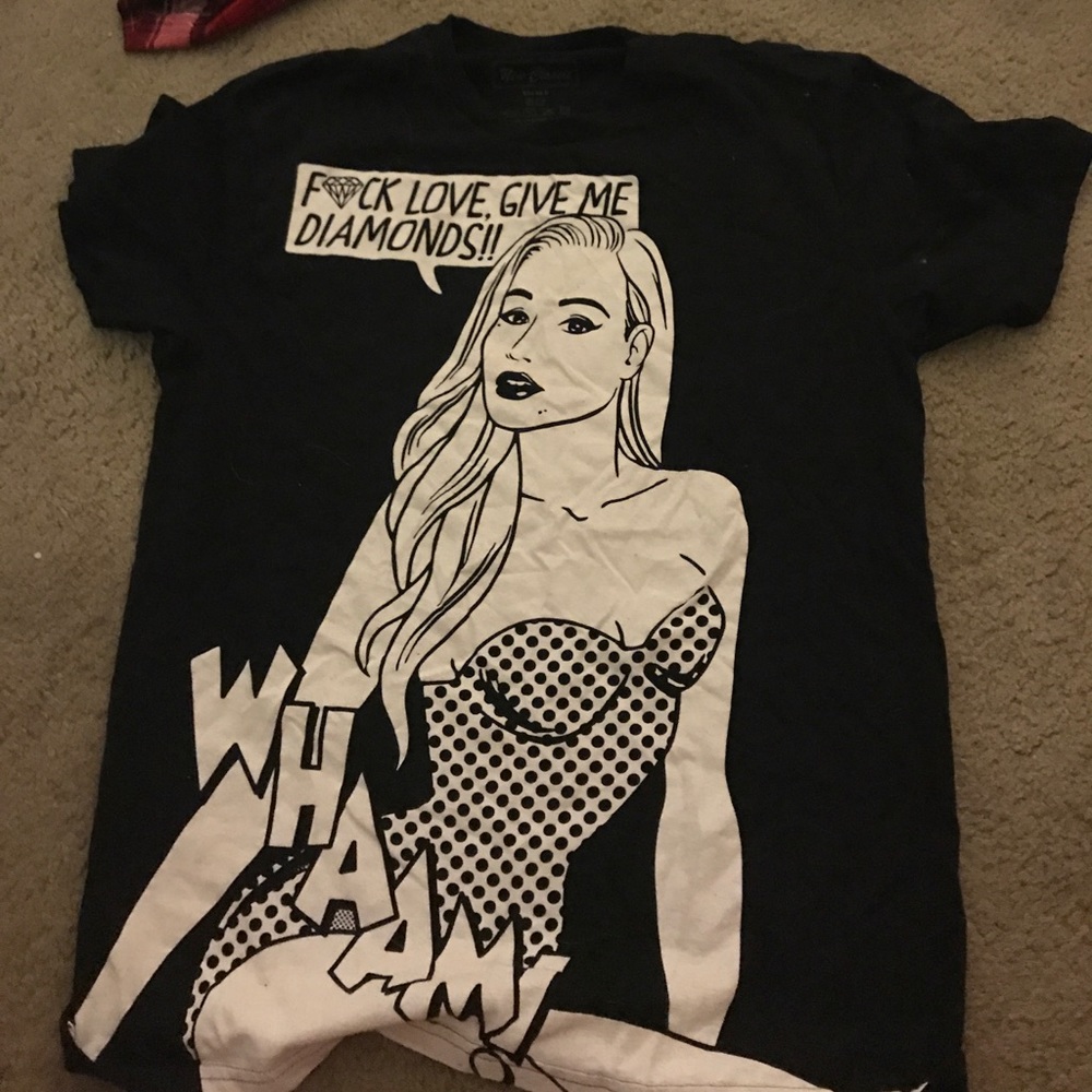 iggy Azaliea Tee Shirt "F love give me diamonds"