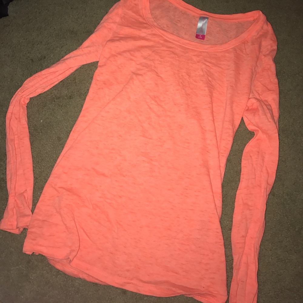 Solid Soft Pink/Peach Long sleeved top