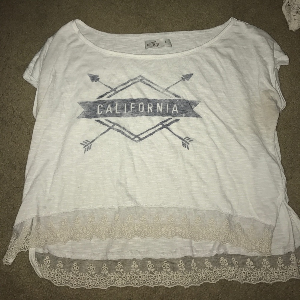 California Cropped tank with lace detailing