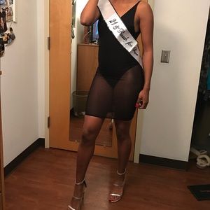 Mesh dress with low back