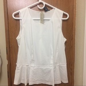 NWT Ann Taylor White Peplum Blouse