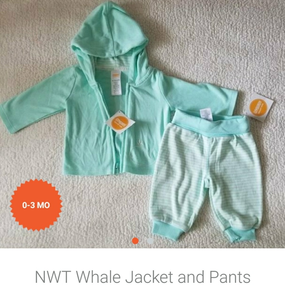 NWT 0-3 Whale Jacket and Pants Set