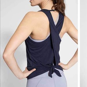 Athleta navy essence tie back workout tank M
