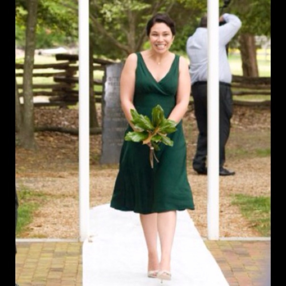 Forest green J Crew Bridesmaid dress