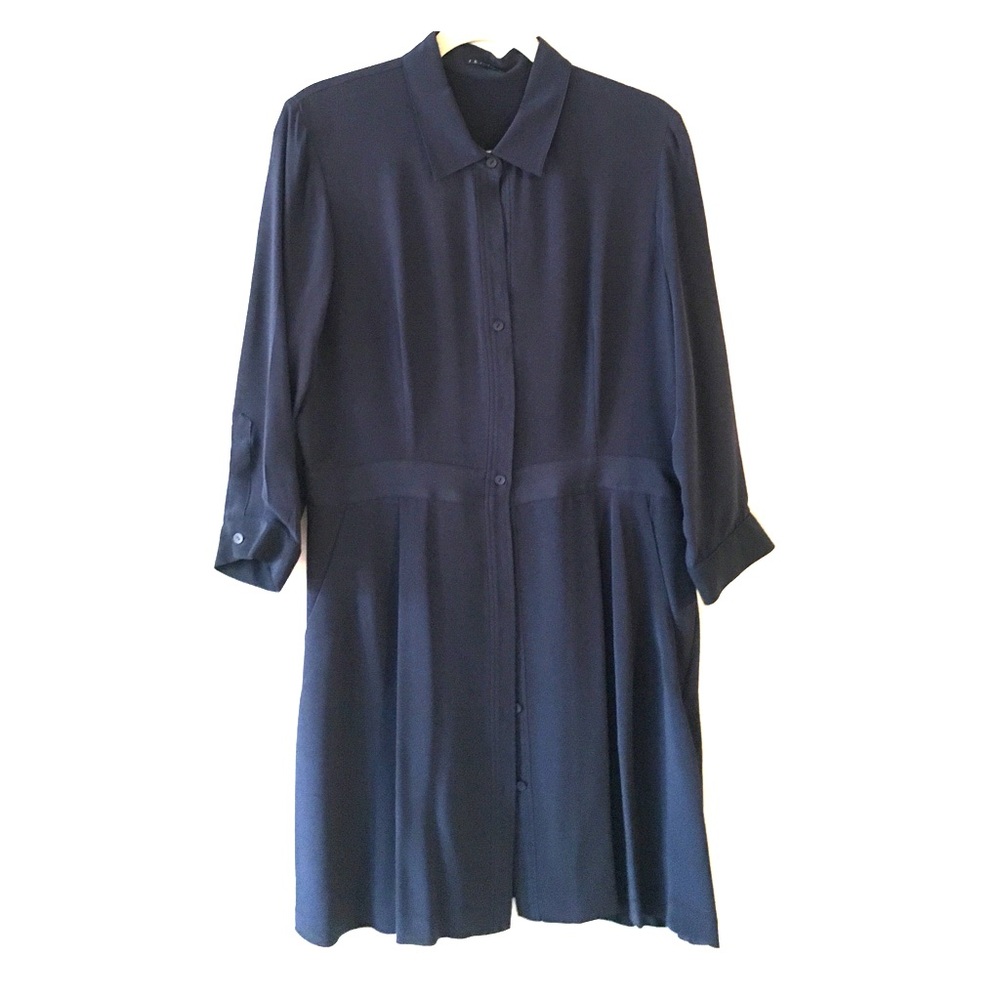 Navy blue silk dress