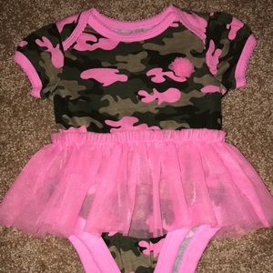 Camp baby girl onesie