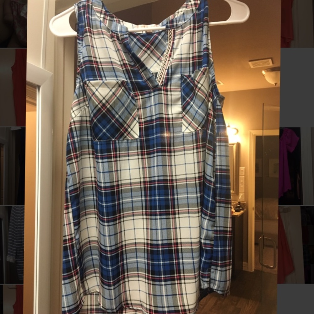 Sleeveless plaid top from Stitch Fix