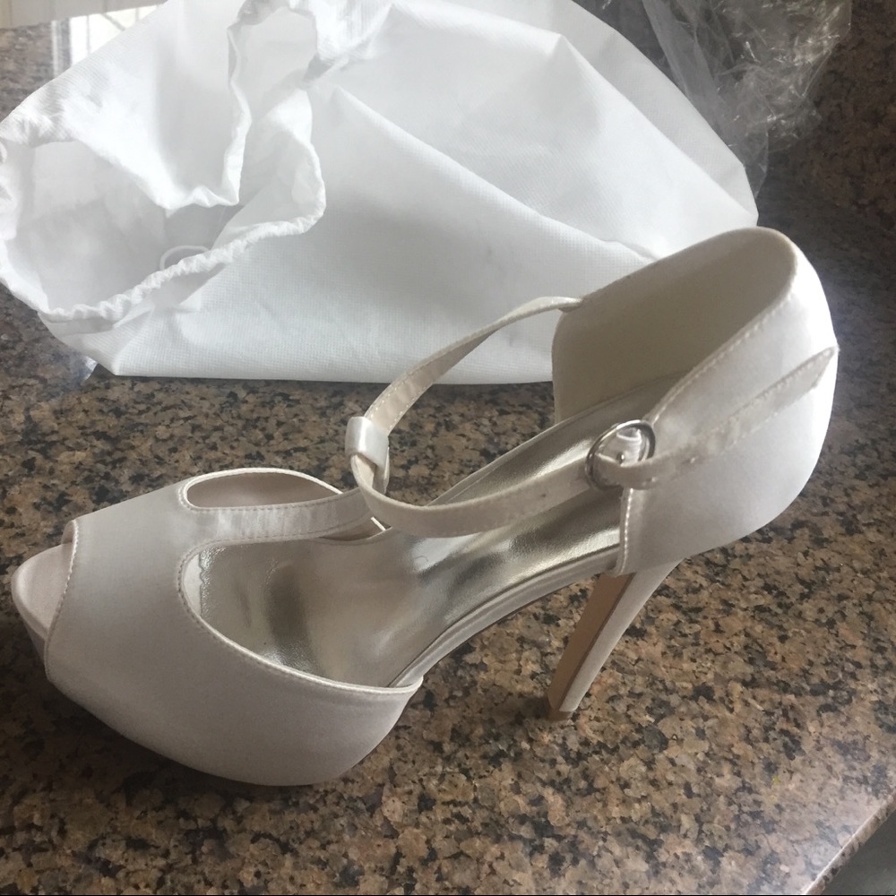 Ivory satin heels