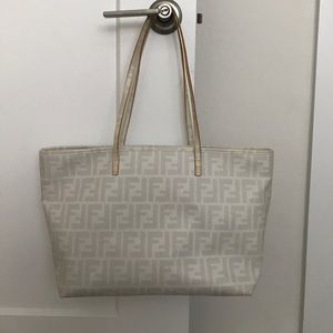 Authentic Fendi shopper tote leather bag