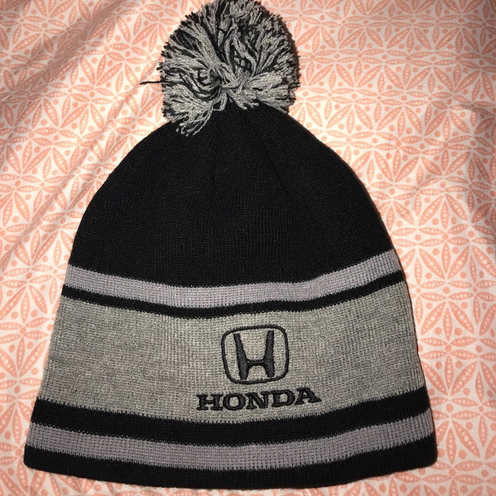 1DAY ONLY! Honda Black/Gray Pom Ball Stocking Cap!