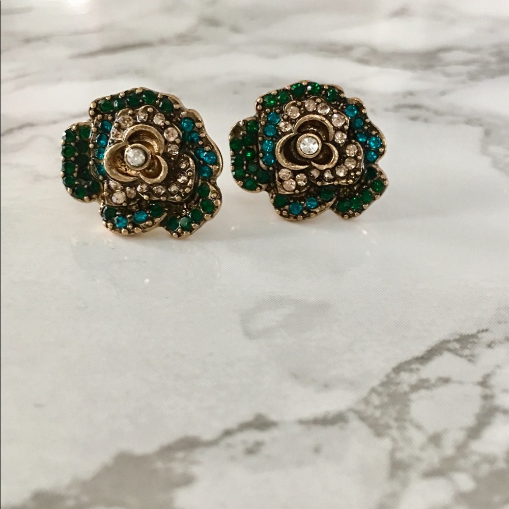 Abstract Flower Earrings !!