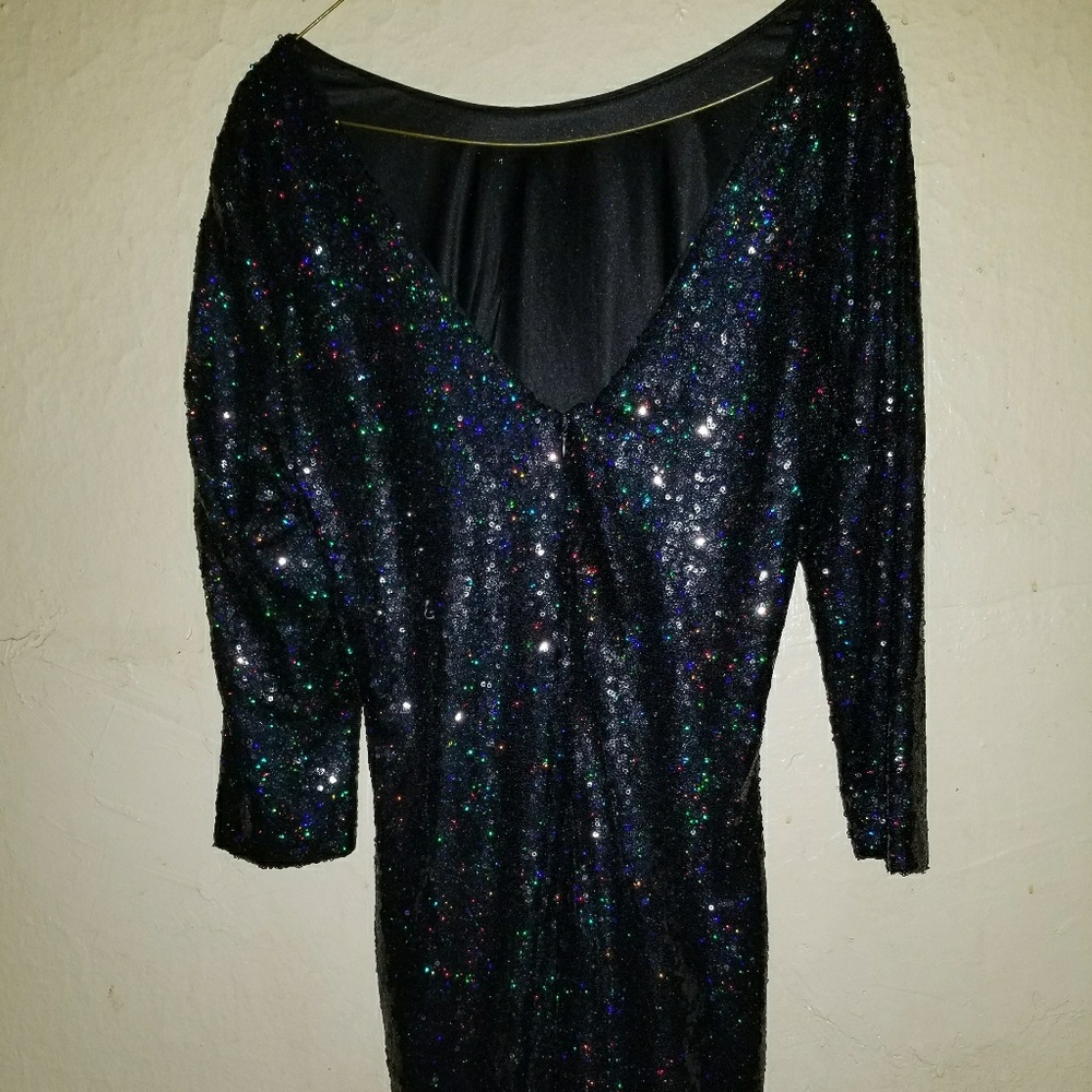 Women's Navy Blue sequin mini dress