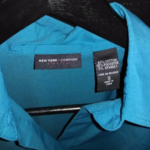New York & Company Tops - NY&Co Teal Stretch Dress Shirt New York & Company Tops - NY&Co Teal Stretch Dress Shirt