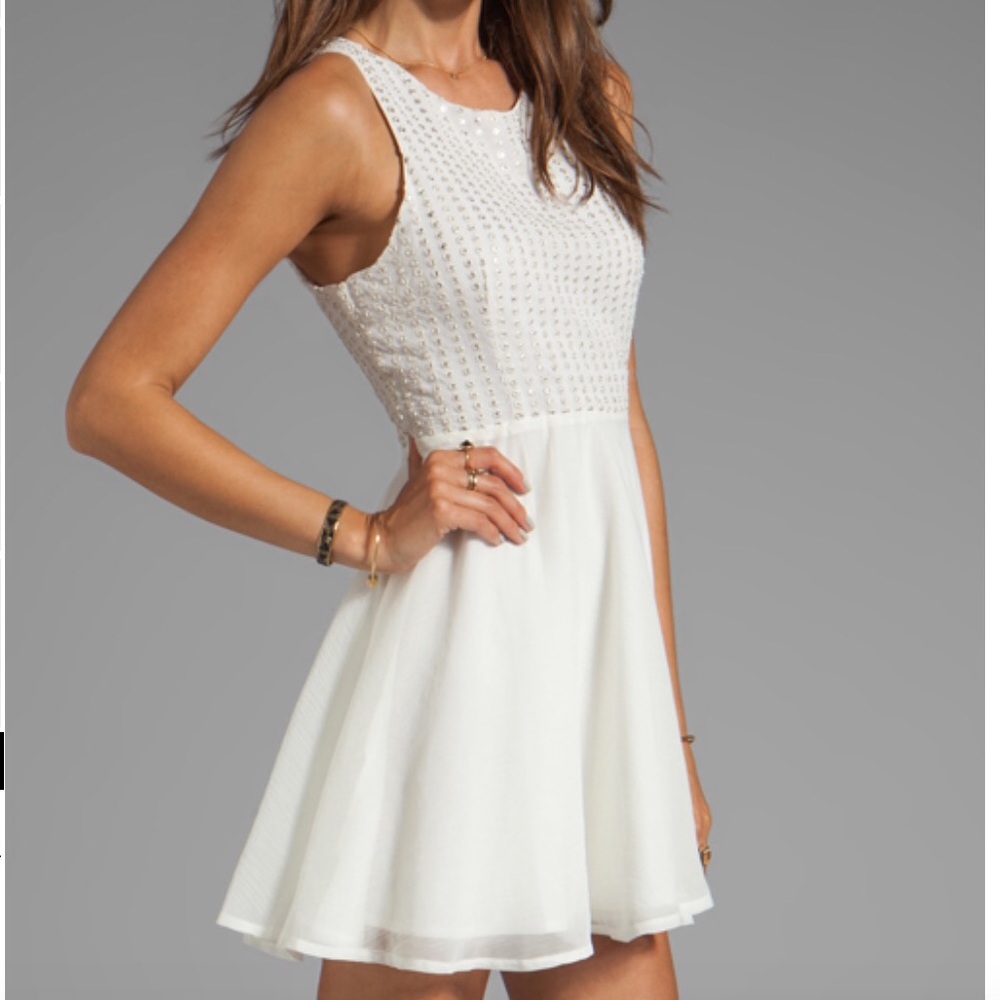 NWT White dress with silver accents