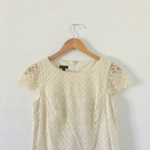 TALBOTS Ivory Lace with Cap Sleeves Shift Dress