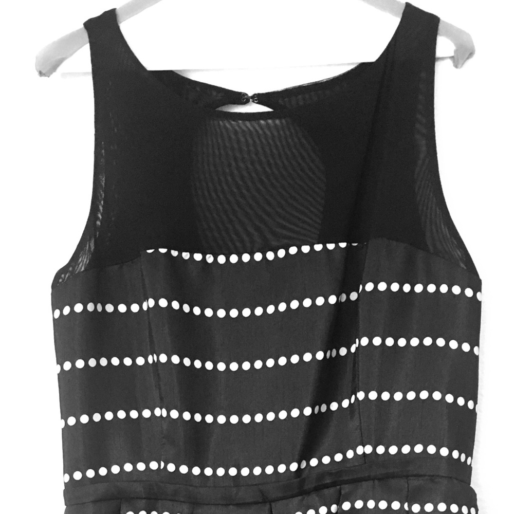 Taylor Dress Black with White Dot Design