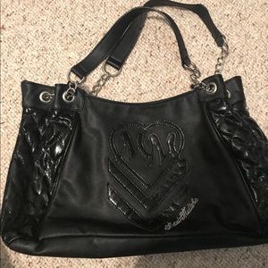 Black metal mulisha purse