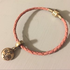 Pink Leather Pandora bracelet