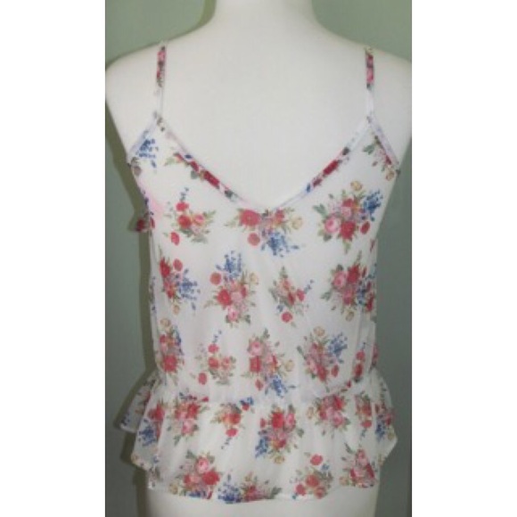 NWOT LIPSY LONDON Floral semi sheer peplum Top XS - Picture 2 of 3