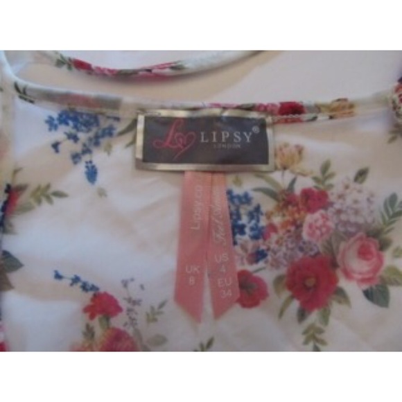 NWOT LIPSY LONDON Floral semi sheer peplum Top XS - Picture 3 of 3