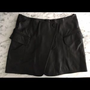 Alexander Wang Black Leather Mini Skirt