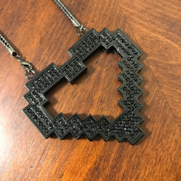 Hip Hop Bling Iced Out Puzzle Heart Charm Chain - Picture 2 of 2