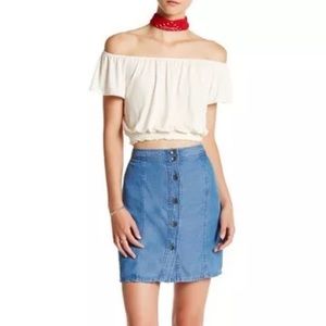 SPLENDID Denim Button Up Skirt
