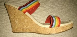 Fun Rainbow Wedge Sandal