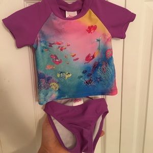 Mermaid with fish under the sea matching set