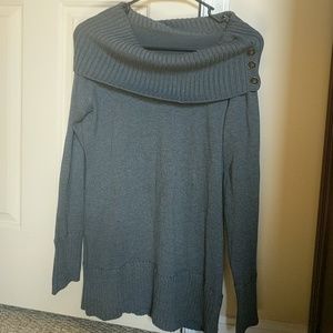 The Limited Grey Tunic Sweater with Button Details