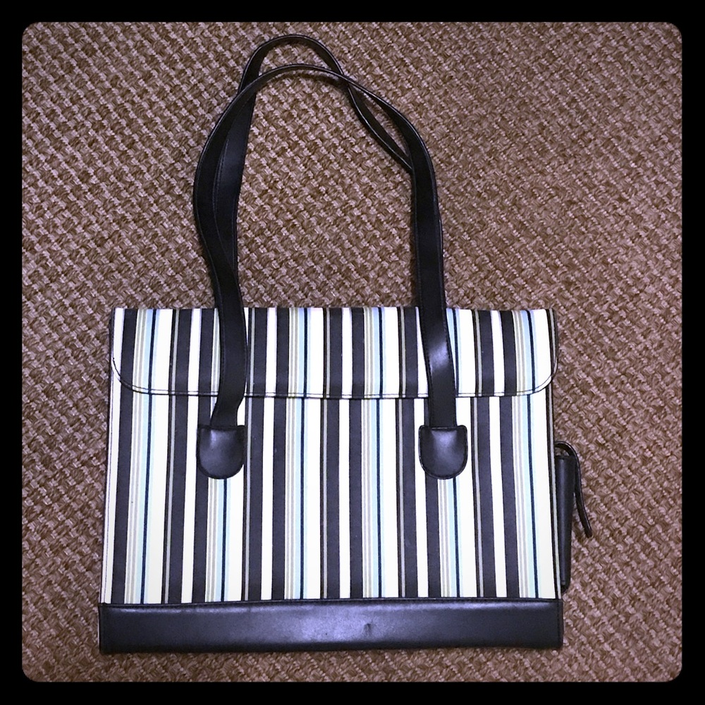 Striped laptop bag