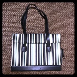 Striped laptop bag