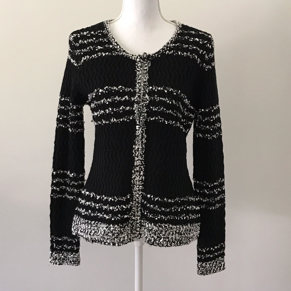 Classy Black and White Cardigan
