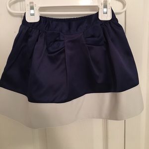 Navy and white satin Janie and jack skirt