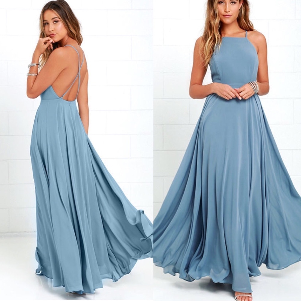 Dusty / Slate Blue Dress from Lulus
