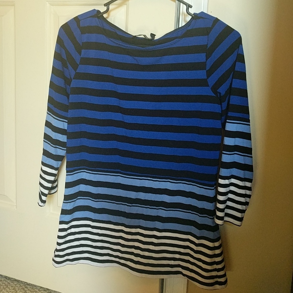 The Limited Blouse Blue, Black and White