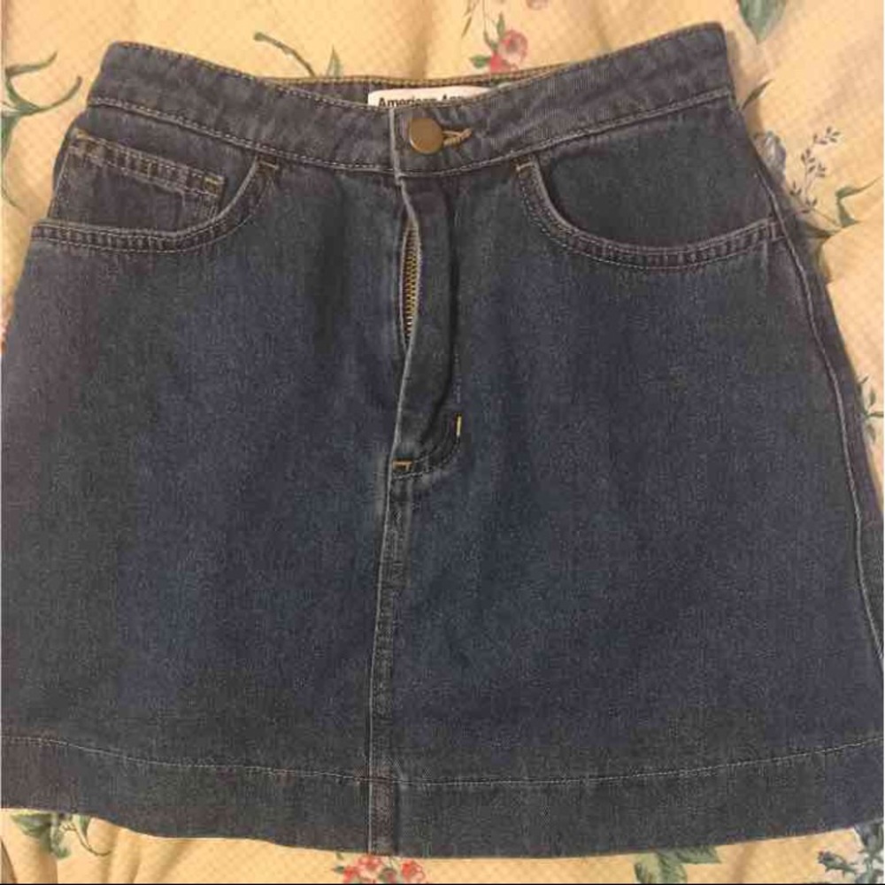 American Apparel Denim A-line Mini Skirt