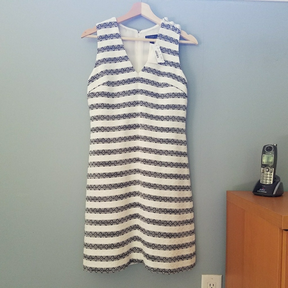 J Crew Striped Tweed Sheath Dress