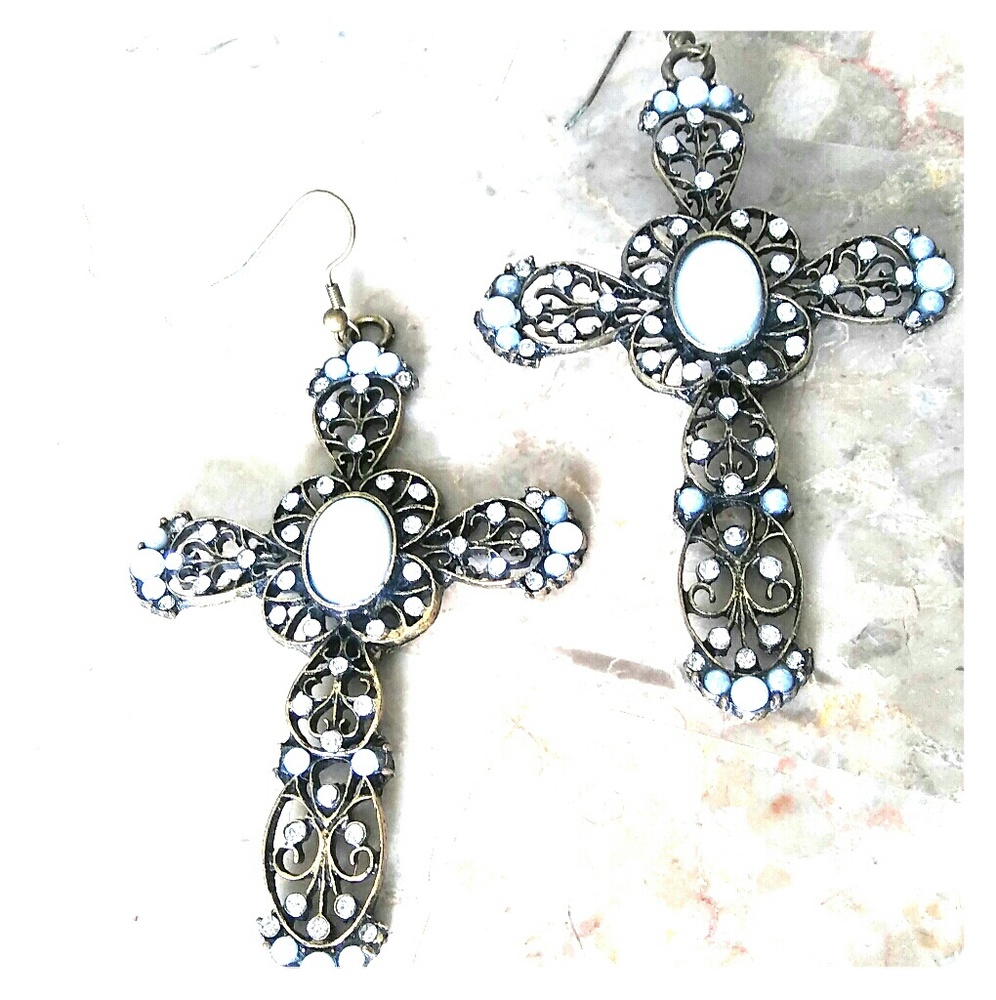 Large Cross Earings