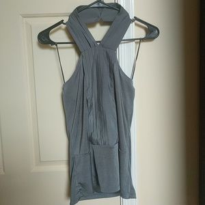 The Limited Grey halter peplum top